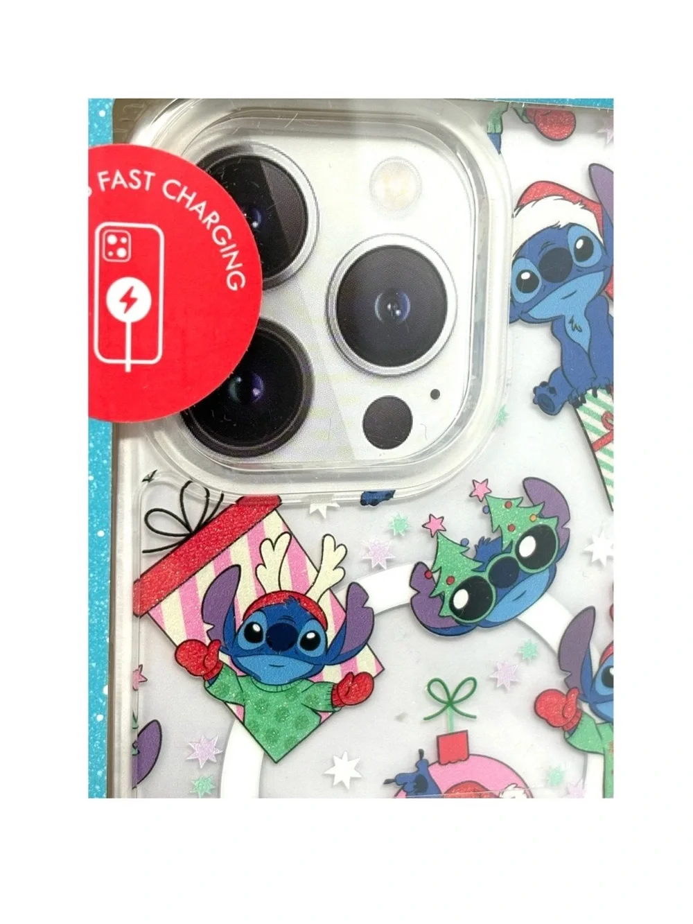 Disney Stitch Christmas iPhone 16 Pro Max Case Skinny Glitter Holiday